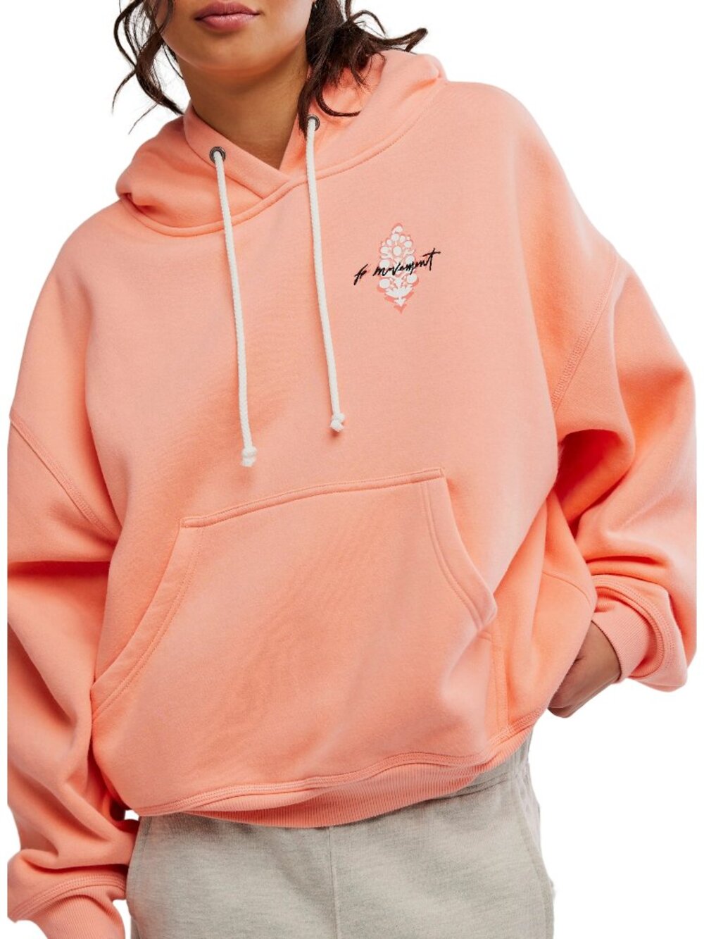 Free People Movement Final Call Graphic Hoodie Fruit Punch Combo Small NWT